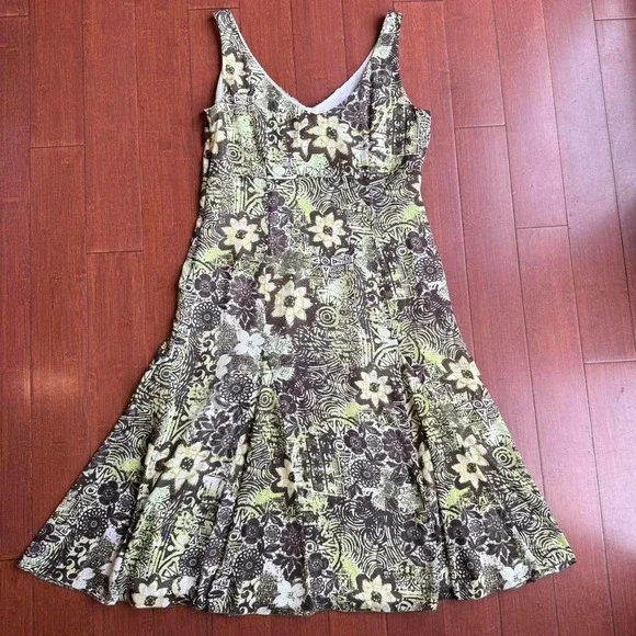 Tribal Brand Green & Brown Floral Midi‎ - Picture 3 of 7